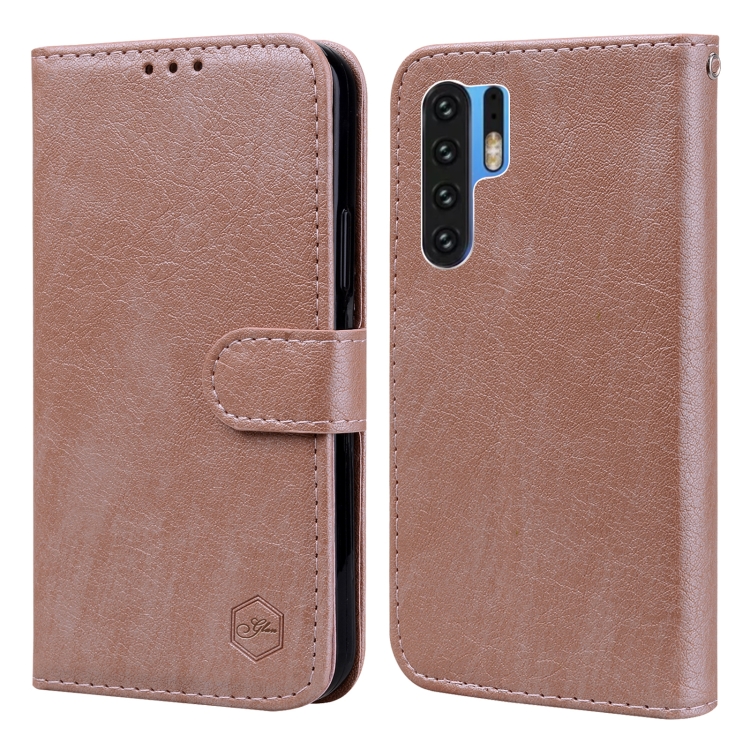 

For Huawei P30 Pro Skin Feeling Oil Leather Texture PU + TPU Phone Case(Champagne)