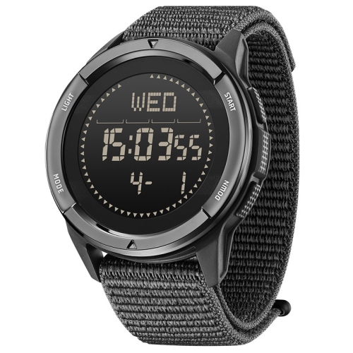 

NORTH EDGE ALPS Outdoor Waterproof Men Carbon Fiber Digital Nylon Strap Smart Sports Watch(Black)
