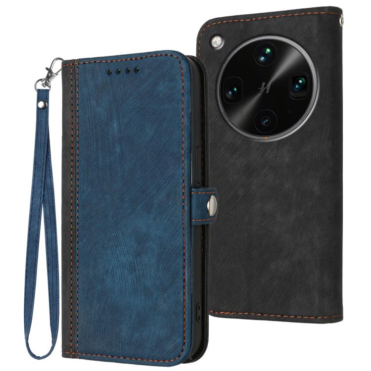 

For OPPO Find X8 Ultra Side Buckle Double Fold Hand Strap Leather Phone Case(Royal)