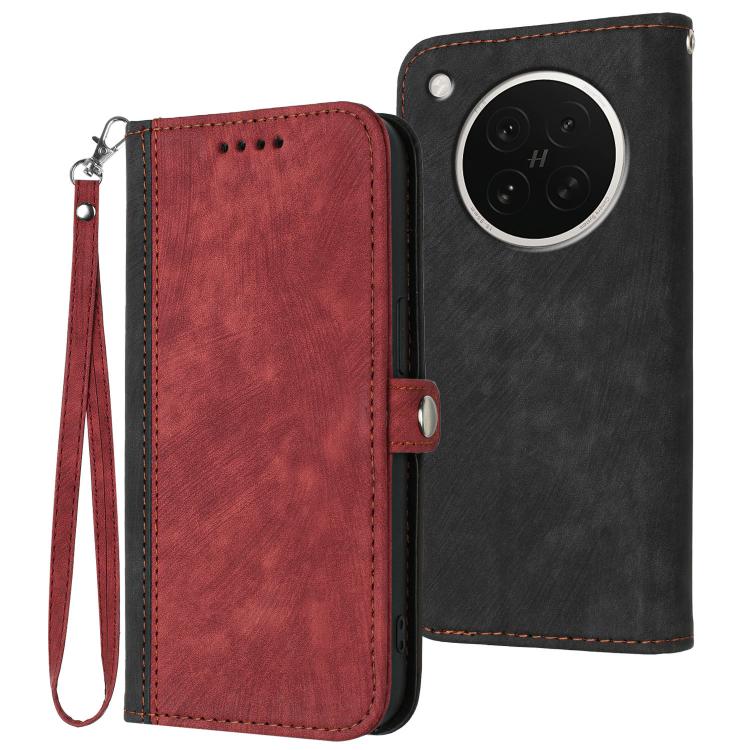 

For OPPO Find X8s Side Buckle Double Fold Hand Strap Leather Phone Case(Red)