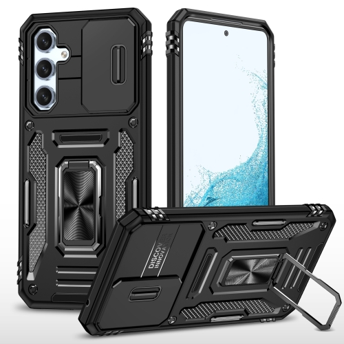 

For Samsung Galaxy A54 Armor PC + TPU Camera Shield Phone Case(Black)