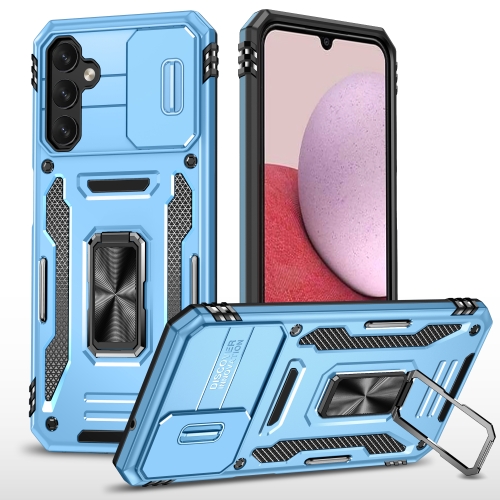 

For Samsung Galaxy A05s Armor PC + TPU Camera Shield Phone Case(Light Blue)