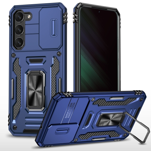 

For Samsung Galaxy S23 5G Armor PC + TPU Camera Shield Phone Case(Navy Blue)