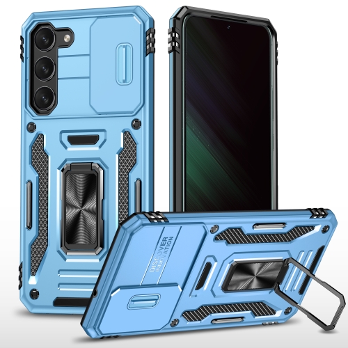 For Samsung Galaxy S23 5G Armor PC + TPU Camera Shield Phone Case(Light Blue) high quality brand new carbon brush holder cover durable equipment for rs550 micro without iron bs mt dw kv3sfn