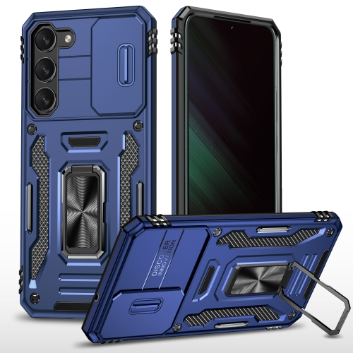 

For Samsung Galaxy S23+ 5G Armor PC + TPU Camera Shield Phone Case(Navy Blue)