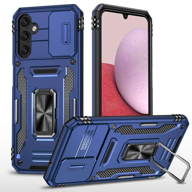 

For Samsung Galaxy A15 Armor PC + TPU Camera Shield Phone Case(Navy Blue)