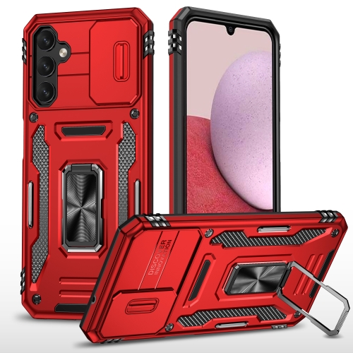 

For Samsung Galaxy A15 Armor PC + TPU Camera Shield Phone Case(Red)