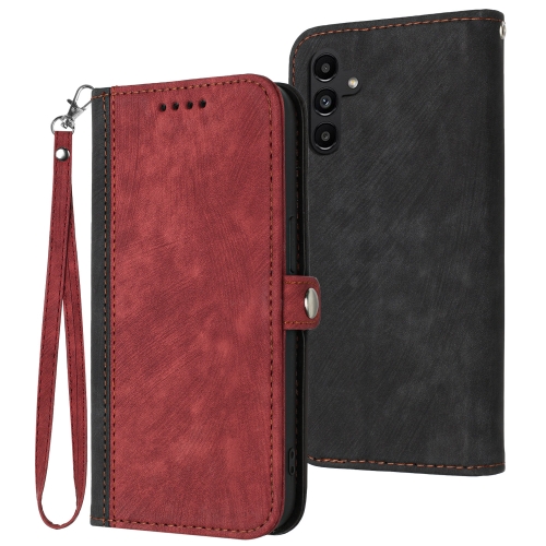 

For Samsung Galaxy S23 FE 5G Side Buckle Double Fold Hand Strap Leather Phone Case(Red)