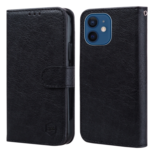 

For iPhone 13 mini Skin Feeling Oil Leather Texture PU + TPU Phone Case(Black)