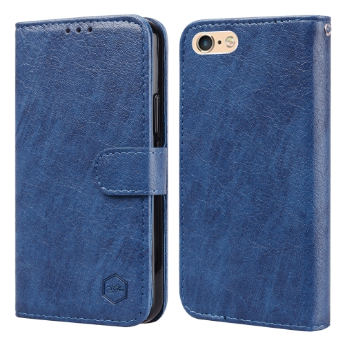 

For iPhone 6 / 7 / 8 / SE 2022 Skin Feeling Oil Leather Texture PU + TPU Phone Case(Dark Blue)