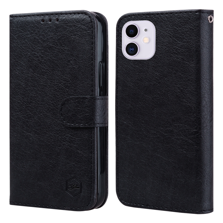 

For iPhone 11 Skin Feeling Oil Leather Texture PU + TPU Phone Case(Black)