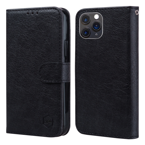 For iPhone 11 Pro Max Skin Feeling Oil Leather Texture PU + TPU Phone Case(Black)