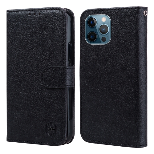 

For iPhone 12 Pro Max Skin Feeling Oil Leather Texture PU + TPU Phone Case(Black)