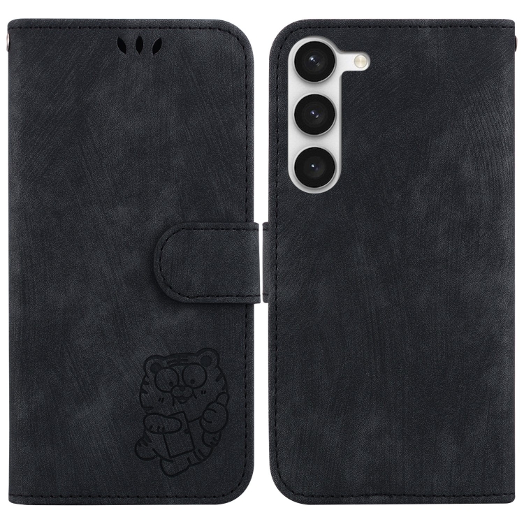

For Samsung Galaxy S23 5G Little Tiger Embossed Leather Phone Case(Black)