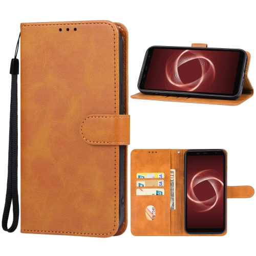 

For Fujitsu Arrows Be4 Plus/F-41B/BZ02 Leather Phone Case(Brown)