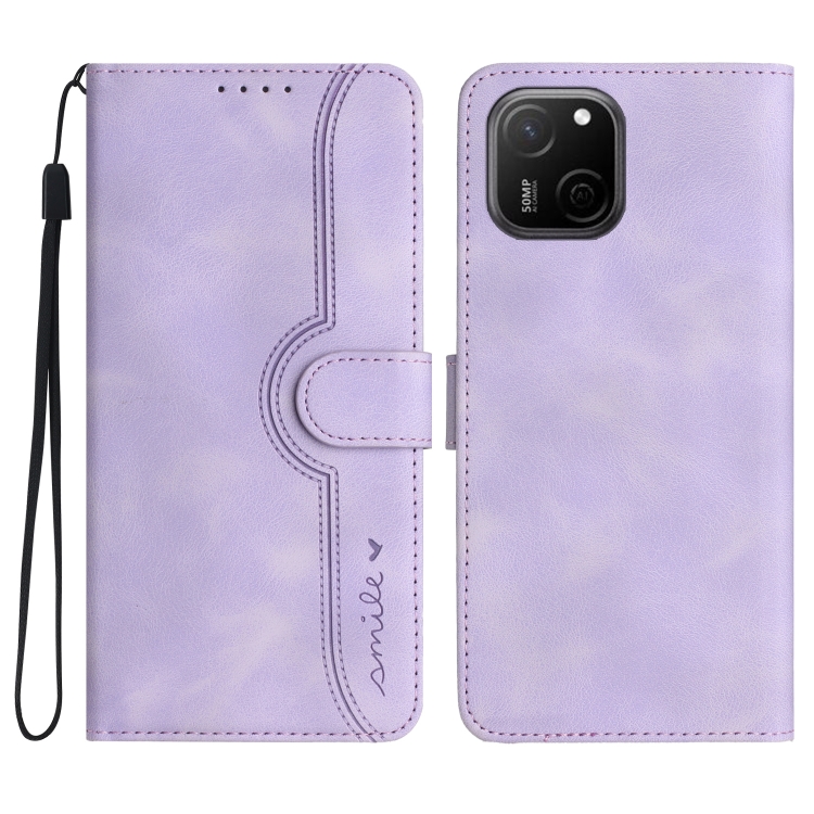 

For Huawei Maimang A20 Heart Pattern Skin Feel Leather Phone Case(Purple)