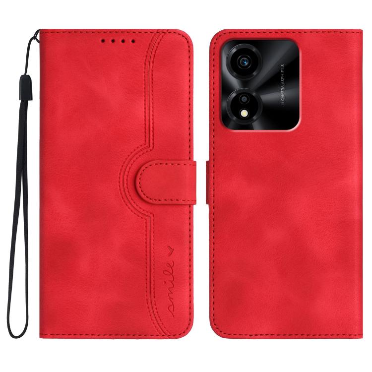 

For Honor X5c 4G / X5c Plus Heart Pattern Skin Feel Leather Phone Case(Red)
