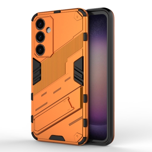 

For Samsung Galaxy S23 FE 5G Punk Armor 2 in 1 PC + TPU Shockproof Phone Case with Invisible Holder(Orange)