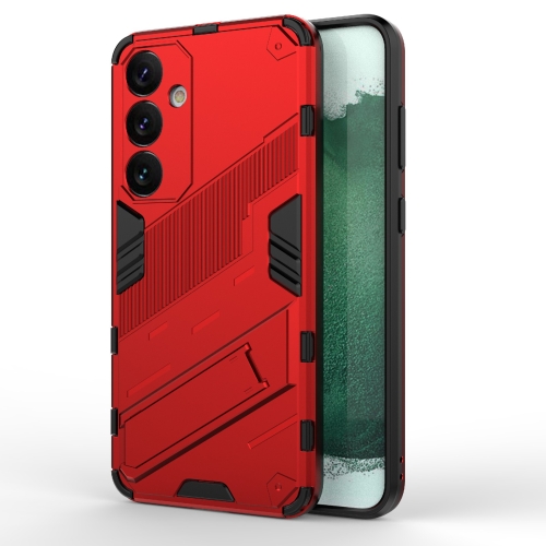 

For Samsung Galaxy S24+ 5G Punk Armor 2 in 1 PC + TPU Shockproof Phone Case with Invisible Holder(Red)