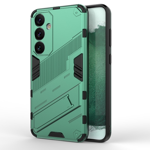 

For Samsung Galaxy S24+ 5G Punk Armor 2 in 1 PC + TPU Shockproof Phone Case with Invisible Holder(Green)