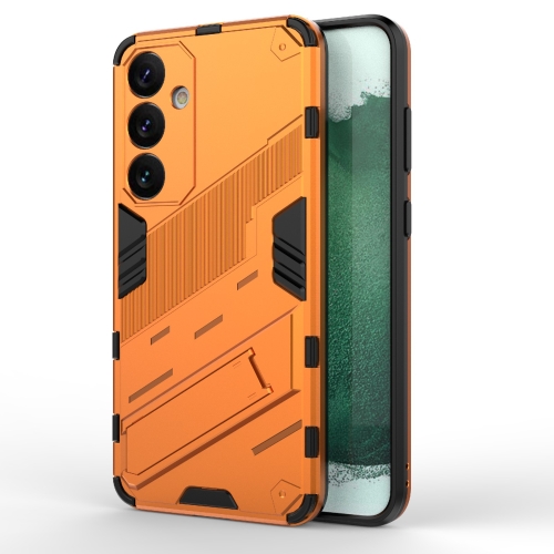 

For Samsung Galaxy S24+ 5G Punk Armor 2 in 1 PC + TPU Shockproof Phone Case with Invisible Holder(Orange)