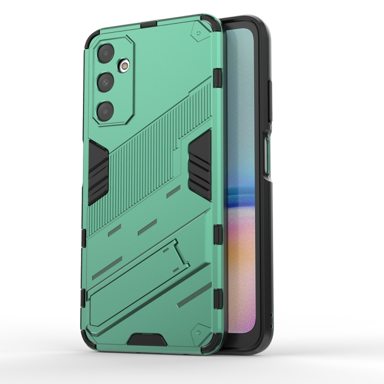 

For Samsung Galaxy A05s 4G Punk Armor 2 in 1 PC + TPU Shockproof Phone Case with Invisible Holder(Green)