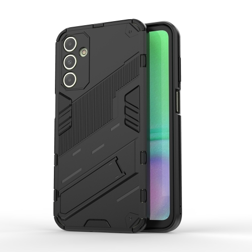 

For Samsung Galaxy A15 Punk Armor 2 in 1 PC + TPU Shockproof Phone Case with Invisible Holder(Black)