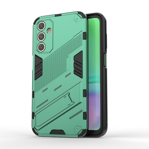 

For Samsung Galaxy A15 Punk Armor 2 in 1 PC + TPU Shockproof Phone Case with Invisible Holder(Green)