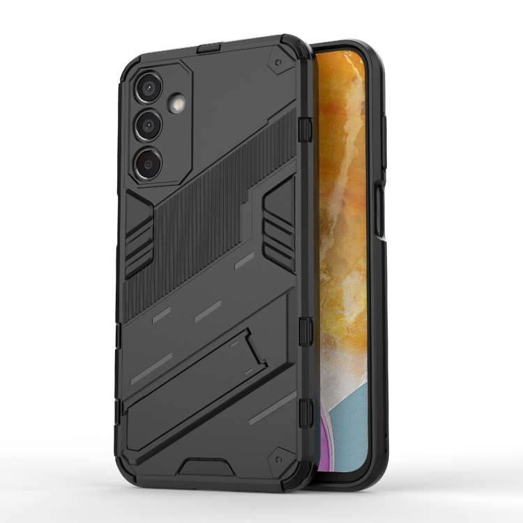 

For Samsung Galaxy M15 5G Global Punk Armor 2 in 1 PC + TPU Shockproof Phone Case with Invisible Holder(Black)