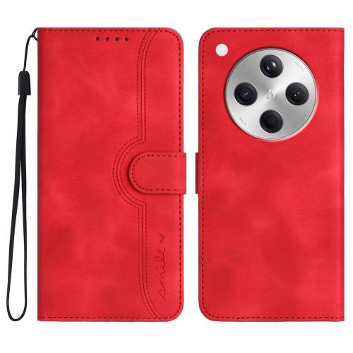 

For OPPO Find X8 Heart Pattern Skin Feel Leather Phone Case(Red)