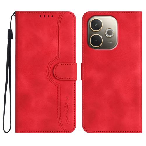 

For OPPO A5 Pro 5G Heart Pattern Skin Feel Leather Phone Case(Red)