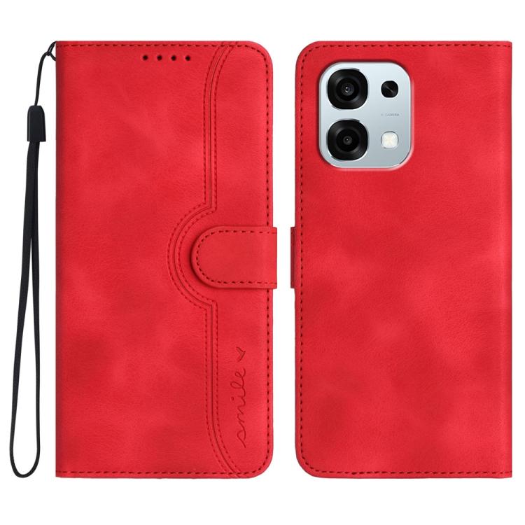 

For OPPO A6 Pro 4G / 5G Global / F31 5G Heart Pattern Skin Feel Leather Phone Case(Red)