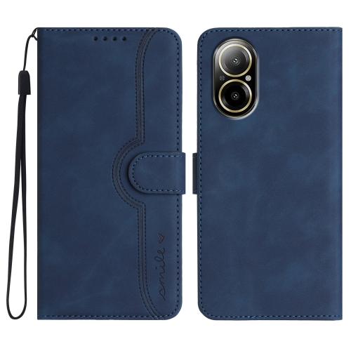 

For Realme C67 4G Global Heart Pattern Skin Feel Leather Phone Case(Royal Blue)