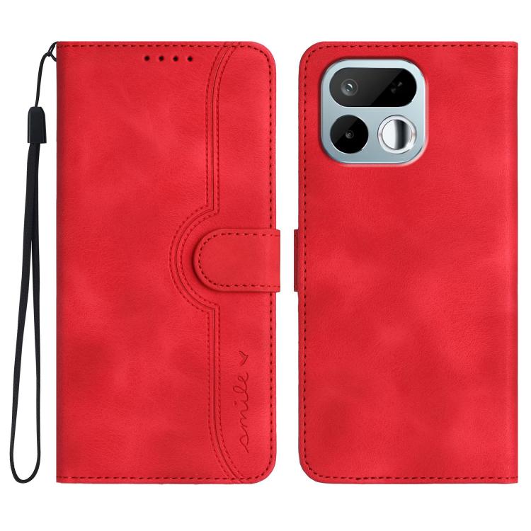 For Realme 16T 5G Heart Pattern Skin Feel Leather Phone Case(Red)