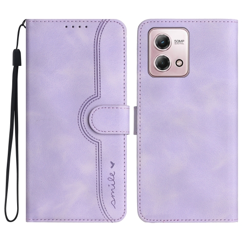 

For Motorola Moto G Stylus 5G 2023 Heart Pattern Skin Feel Leather Phone Case(Purple)