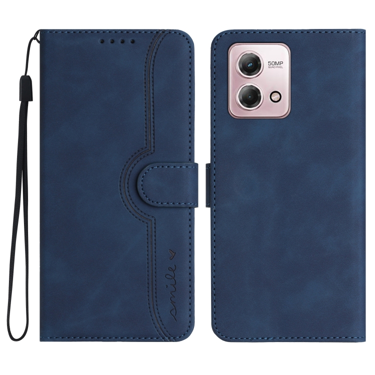 

For Motorola Moto G Stylus 5G 2023 Heart Pattern Skin Feel Leather Phone Case(Royal Blue)