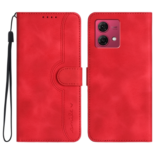 

For Motorola Moto G84 5G Heart Pattern Skin Feel Leather Phone Case(Red)