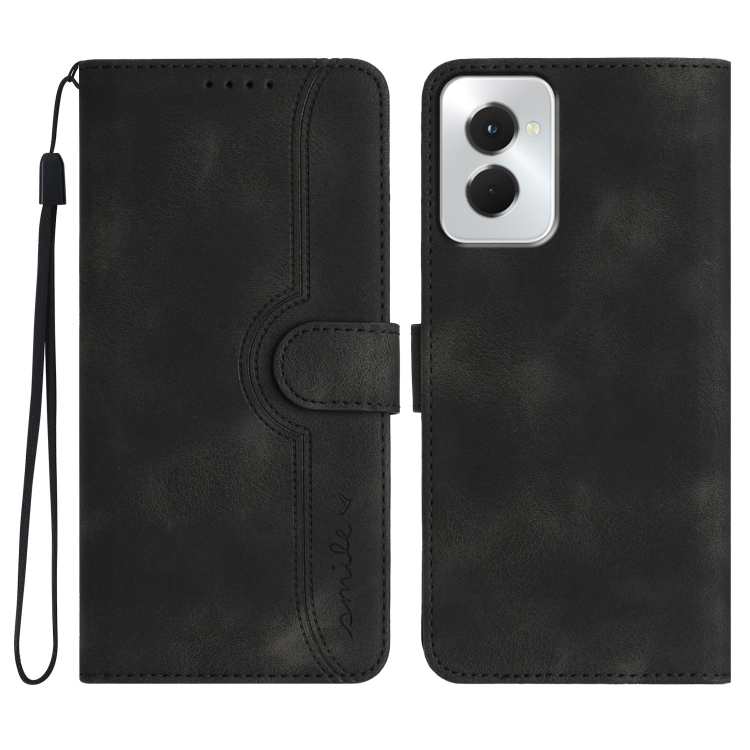 

For Motorola Moto G Power 5G 2024 Heart Pattern Skin Feel Leather Phone Case(Black)