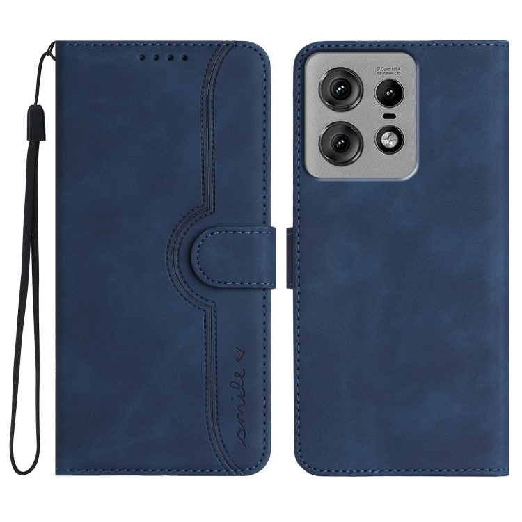 

For Motorola Edge 50 Fusion Heart Pattern Skin Feel Leather Phone Case(Royal Blue)