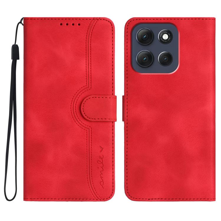 

For Motorola Moto G86 Power Heart Pattern Skin Feel Leather Phone Case(Red)