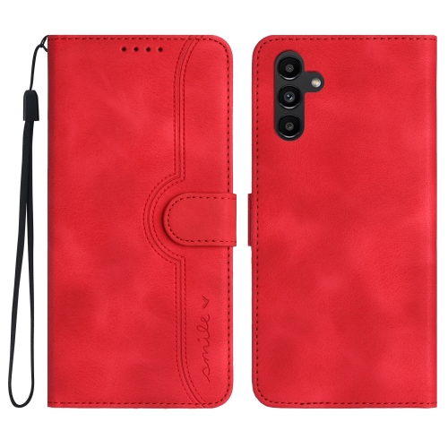 

For Samsung Galaxy A25 Heart Pattern Skin Feel Leather Phone Case(Red)