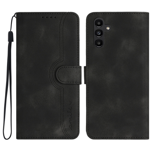 

For Samsung Galaxy S23 FE 5G Heart Pattern Skin Feel Leather Phone Case(Black)