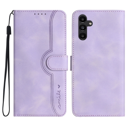 

For Samsung Galaxy S23 FE 5G Heart Pattern Skin Feel Leather Phone Case(Purple)