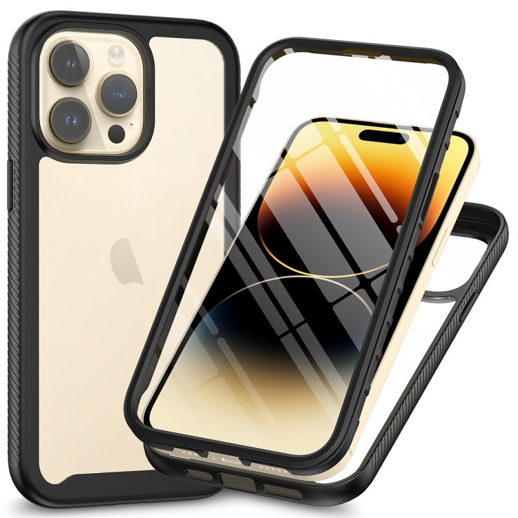 

For iPhone 15 Pro Max Starry Sky Solid Color Series PC + TPU Phone Case with PET Film(Black)