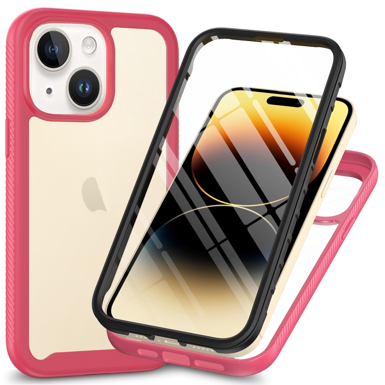 

For iPhone 15 Plus Starry Sky Solid Color Series PC + TPU Phone Case with PET Film(Pink)