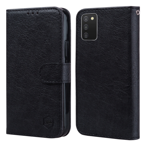 

For Samsung Galaxy A03S 166 Skin Feeling Oil Leather Texture PU + TPU Phone Case(Black)