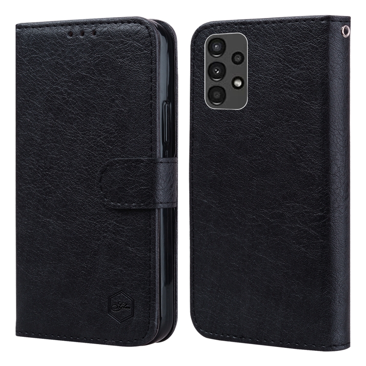 

For Samsung Galaxy A04S Skin Feeling Oil Leather Texture PU + TPU Phone Case(Black)
