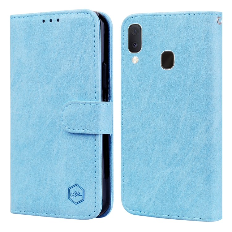 For Samsung Galaxy A10E A20E Skin Feeling Oil Leather Texture PU