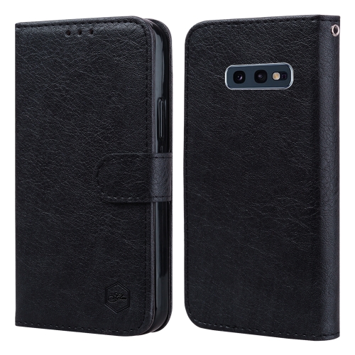 

For Samsung Galaxy S10E Skin Feeling Oil Leather Texture PU + TPU Phone Case(Black)