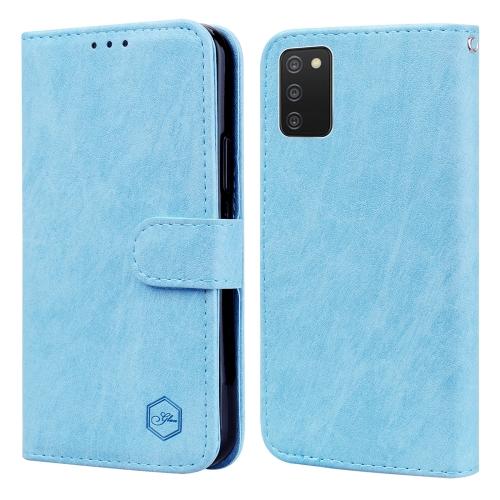 

For Samsung Galaxy S21 Ultra Skin Feeling Oil Leather Texture PU + TPU Phone Case(Light Blue)